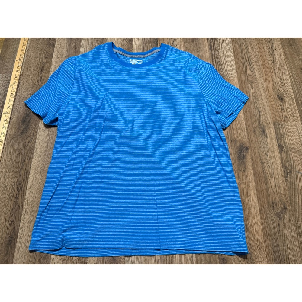 RuffHewn Summit Tee Mens XXL Blue Adult Striped UV Protection Short Sleeve